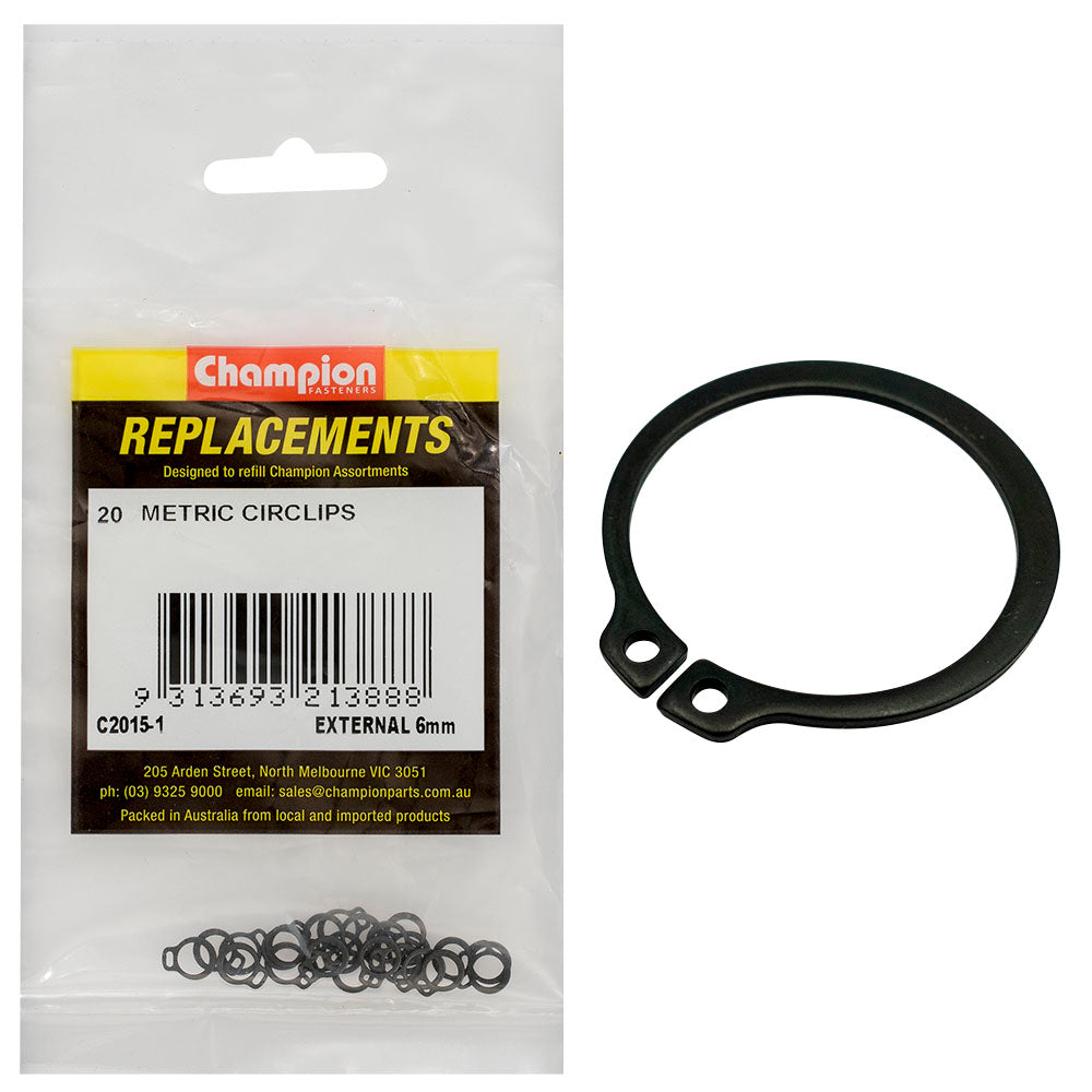 Champion 6mm External Circlip -20pk | ISL