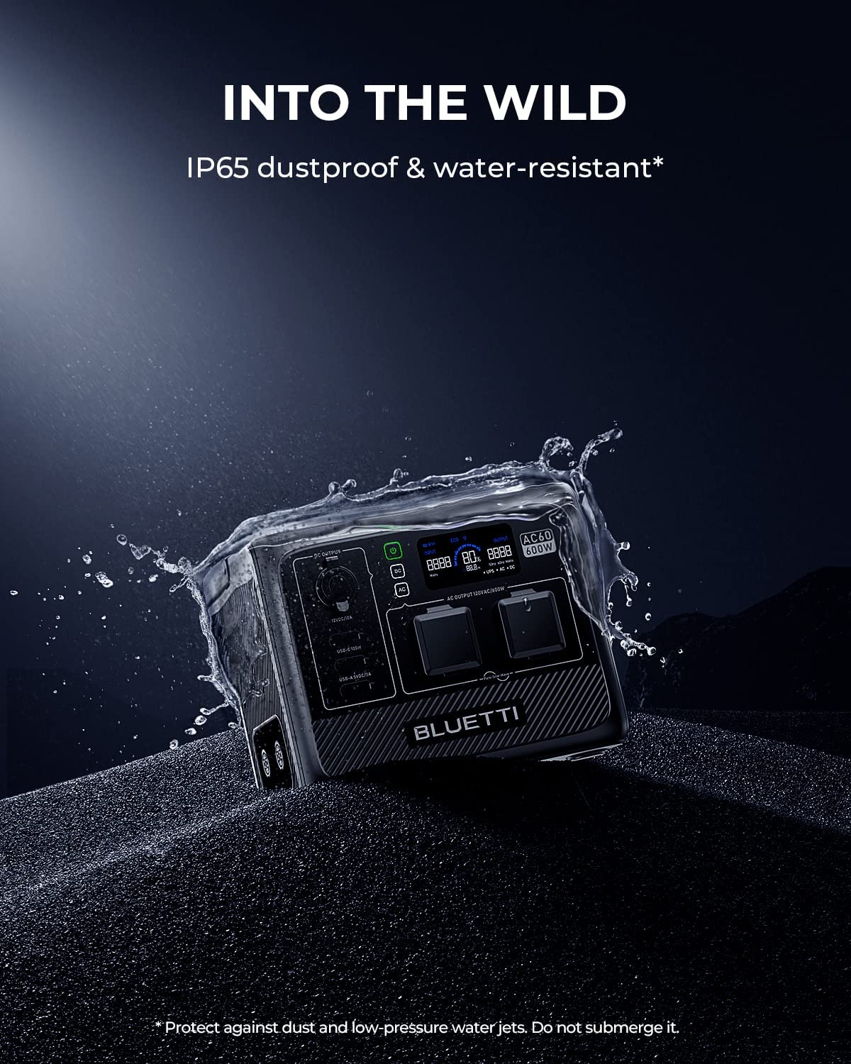 Bluetti Ac60p Expandable Portable Waterproof Power Station | 600w (1200w Surge) 504wh | Formula