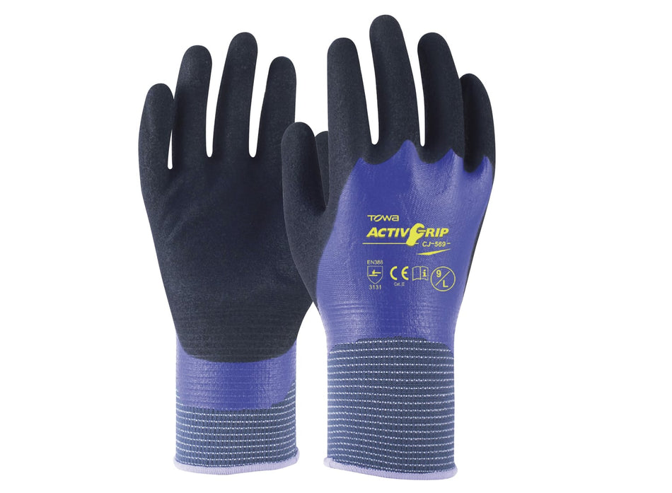 Towa Activgrip 569 Nitrile Double Full Dip Glove, Size 2XL