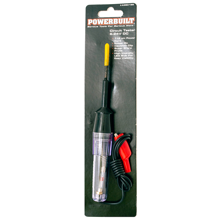 Powerbuilt Circuit Tester 6 – 24V DC with LED Bulb