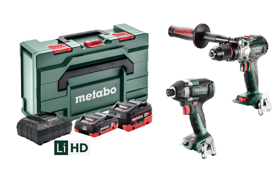 Metabo 18V BRUSHLESS IMPACT DRILL & IMPACT DRIVER 2PC COMBO 1x 5.5Ah, 1x4.0Ah Batt