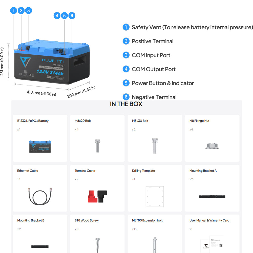 Bluetti 12v 320a Lithium Battery | Formula