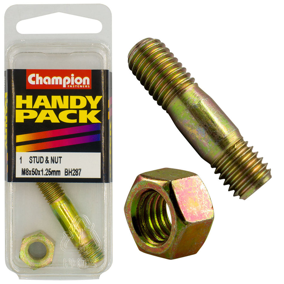 Champion Manifold Stud M8 x 50 x 1.25mm - 2pk