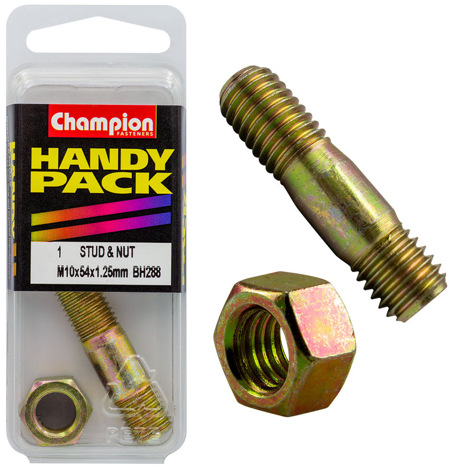 Champion Manifold Stud M10 x 54 x 1.25mm - 2pk