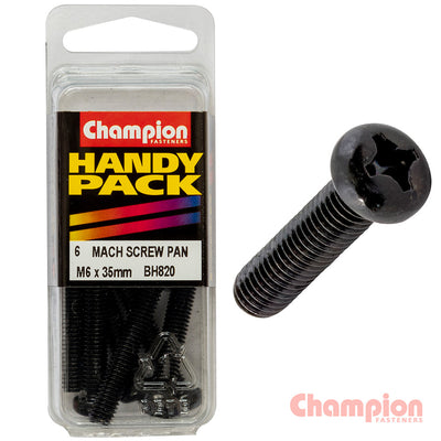 Champion Black Machine Screws - M6 x 35mm | ISL