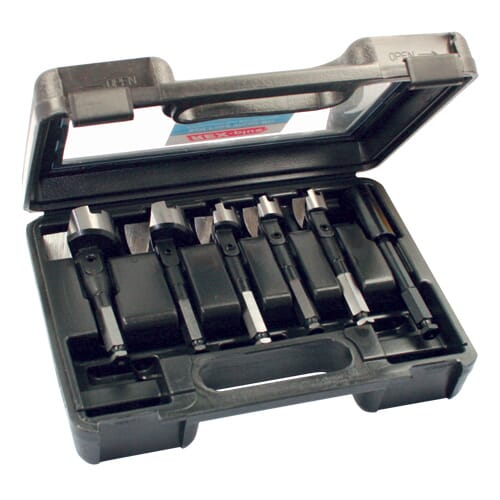 Rex-Plus Electricians Self Feed Wood Bit Set in Blow Mould Case 6pc 25, 29, 32, 44, 51mm & 140mm Extension – Rex-Plus