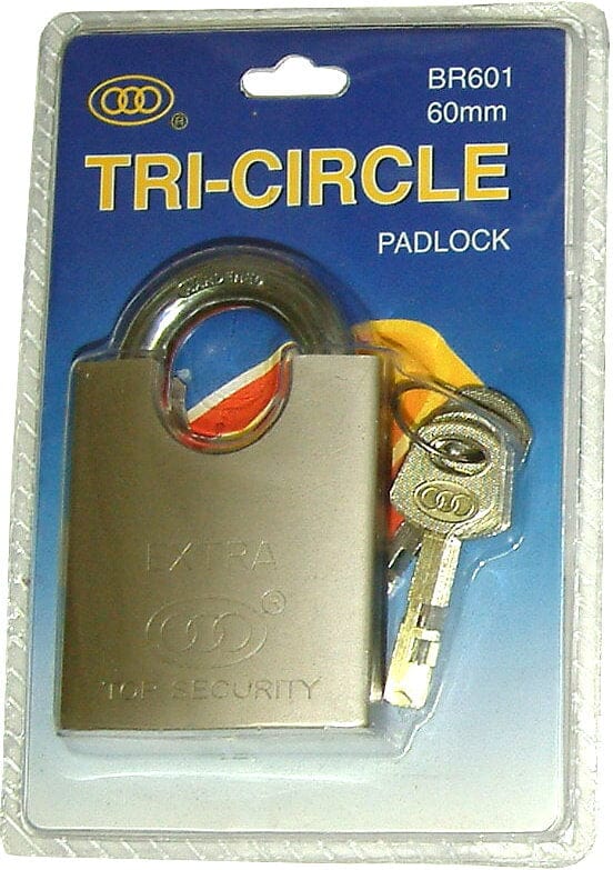 Tri-Circle Padlock - Top Security Brass #BR601 60mm