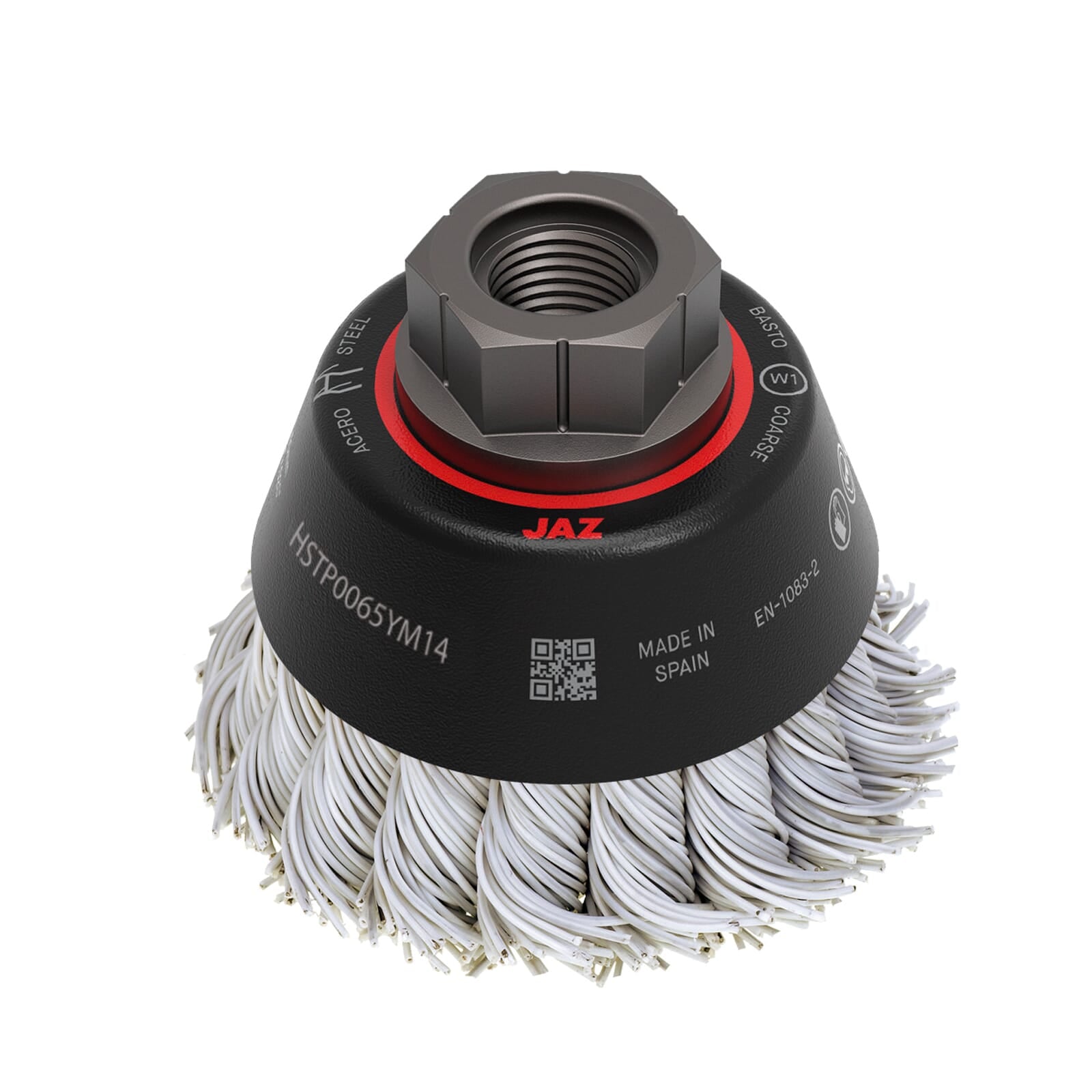 Jaz Cup Brush High Speed Twist Knot 65mm x 20mm - M14 x 2 - Laminated Wire (BRUH-6514L) | Hobeca