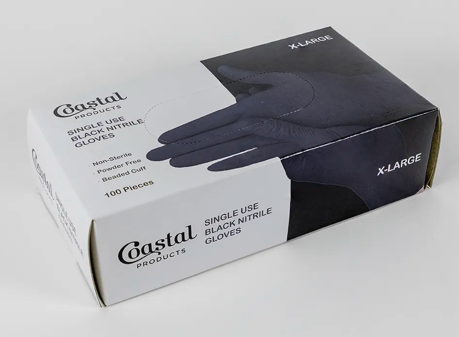 Coastal Black Nitrile Glove, Size Large, Carton of 1000