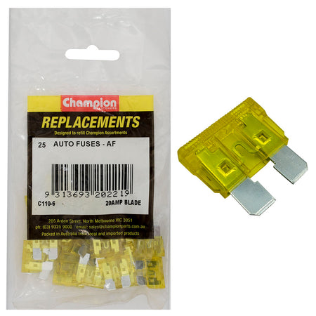 Champion AF 20Amp Standard Blade Fuse (Yellow) - ISL_C110-6