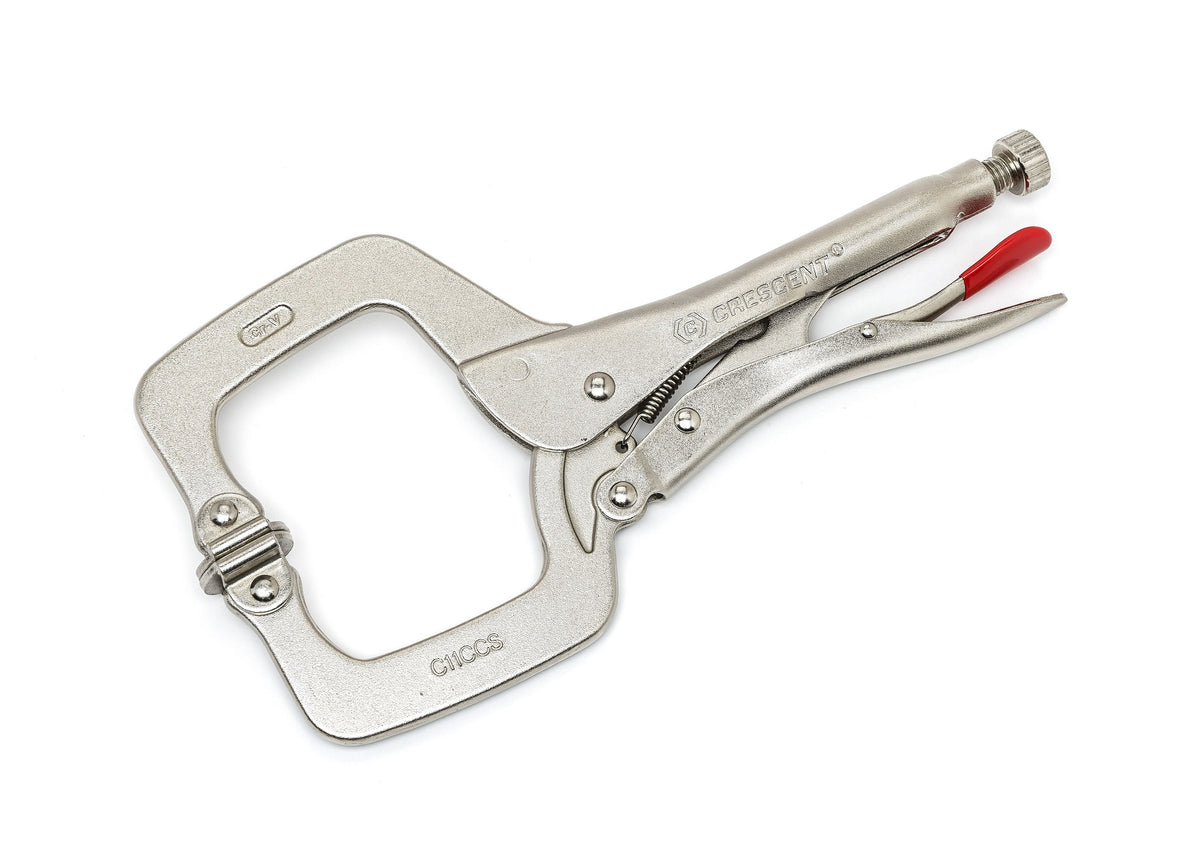 Crescent 11in. Locking C-Clamp w/ Swivel Pad Tips | Accent Tools
