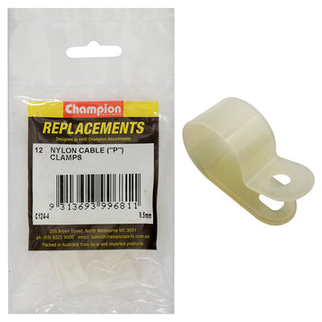 Champion nylon P-clamp 9.5mm, pack of 12