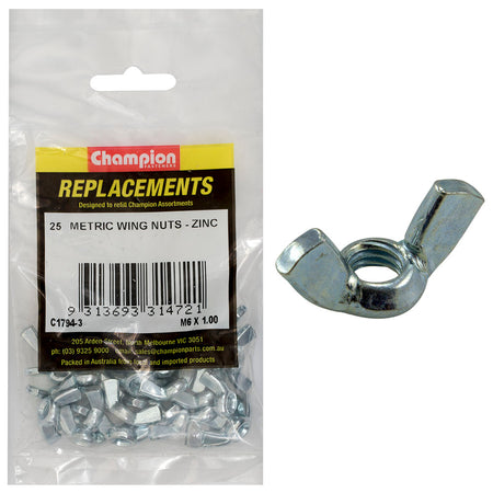 Champion M6 x 1.00 Wing Nut -25pk | ISL