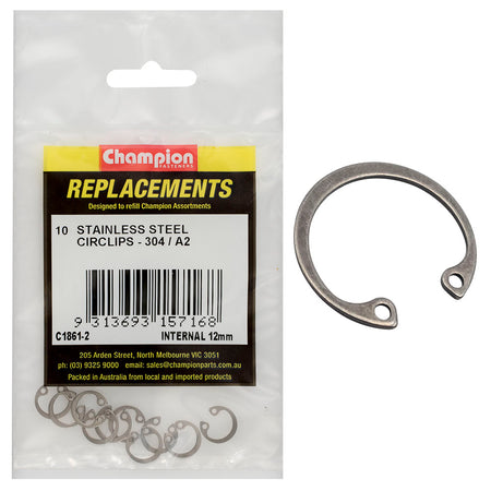 Champion Stainless internal Circlip 304/A2 -10pk - ISL_C1861-2