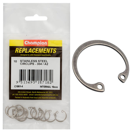Champion Stainless internal Circlip 304/A2 -10pk - ISL_C1861-4