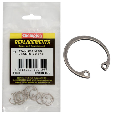Champion Stainless internal Circlip 304/A2 -10pk - ISL_C1861-5