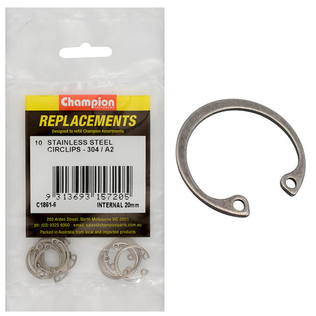 Champion Stainless internal Circlip 304/A2 -10pk - ISL_C1861-6