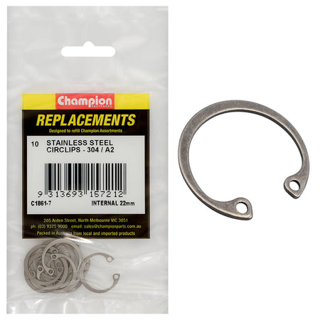 Champion Stainless internal Circlip 304/A2 -10pk - ISL_C1861-7