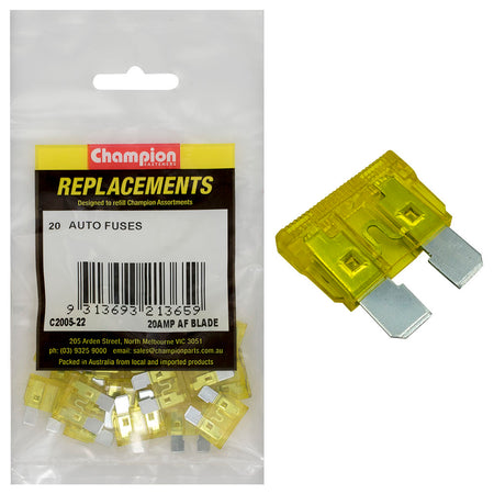 Champion AF 20Amp Standard Blade Fuse (Yellow) - ISL_C2005-22