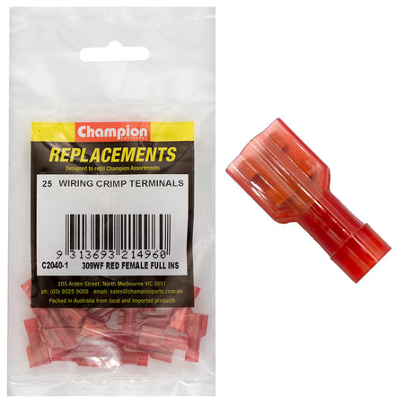 Champion Red Female insulated Push-On Spade Terminal - ISL_C2040-1
