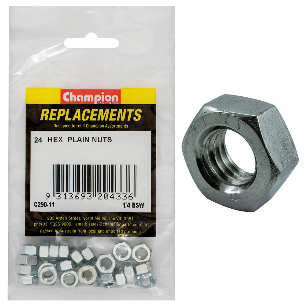 Champion BSW Hexagon Nut (Zn) -24pk - ISL_C290-11