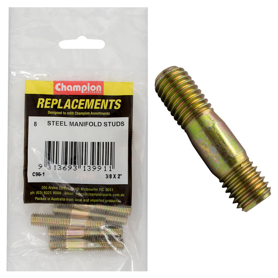 Champion M10 x 40mm x 1.50mm Manifold Stud - Steel - Ford -