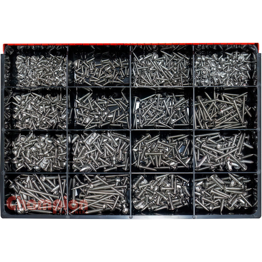 Champion 1150pc SS Mushroom Head S/Tapping Screw Master Kit | ISL