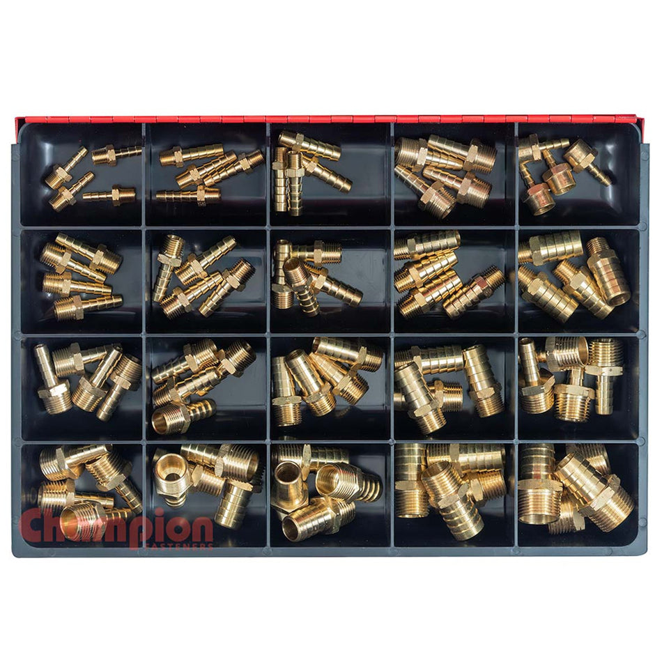 Champion 80pc Male Brass Hose Tail Assortment