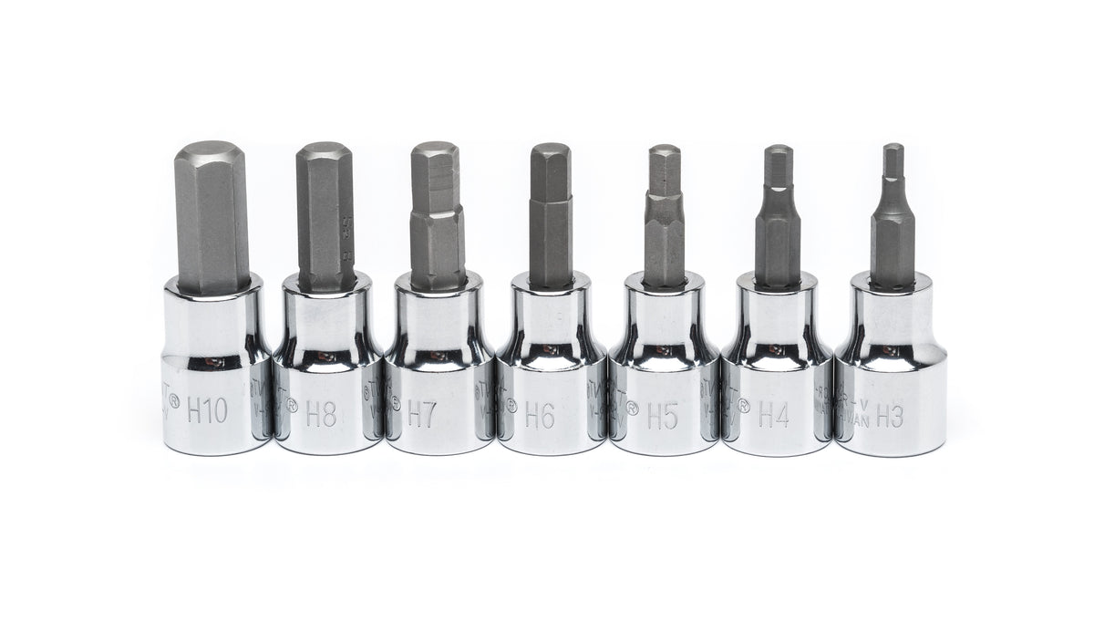 Crescent 7 piece, Hex Bit Socket Set, Metric, 3/8 Drive | Accent Tools