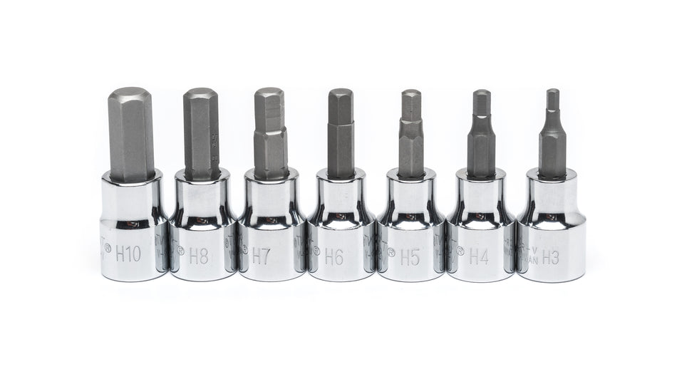 Crescent 7 piece, Hex Bit Socket Set, Metric, 3/8 Drive | Accent Tools