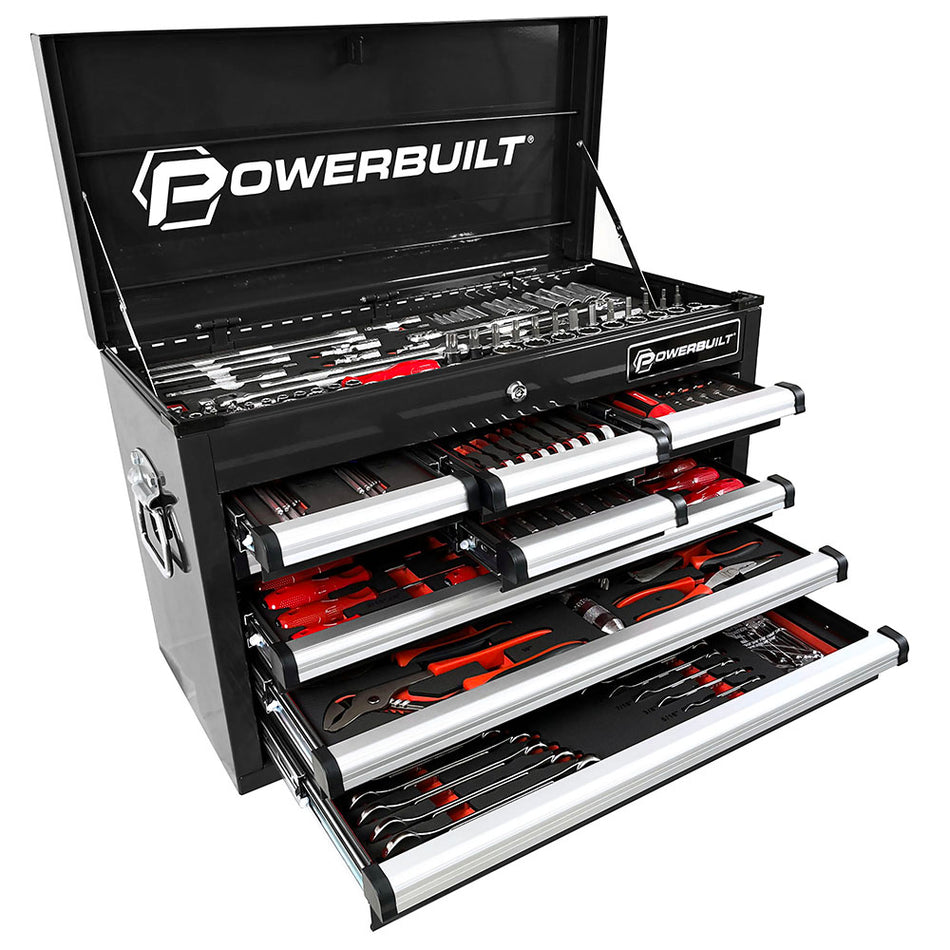 Powerbuilt 248pc Complete Tool Chest & Assorted Tools – Black Series