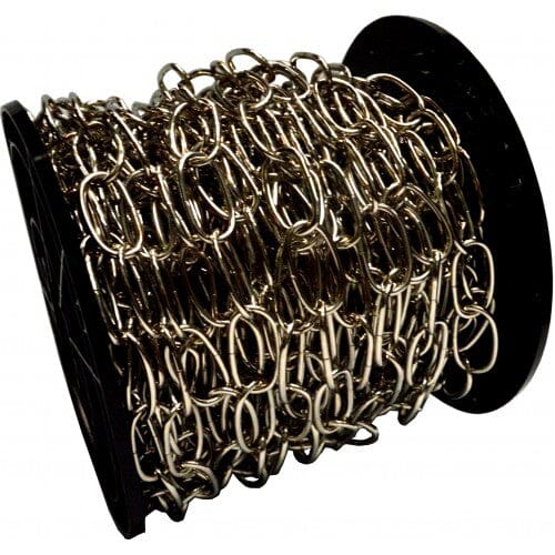 Xcel Reeled Oval Link Chain 3.2mm x 33mm - 30m Chrome | Hobeca
