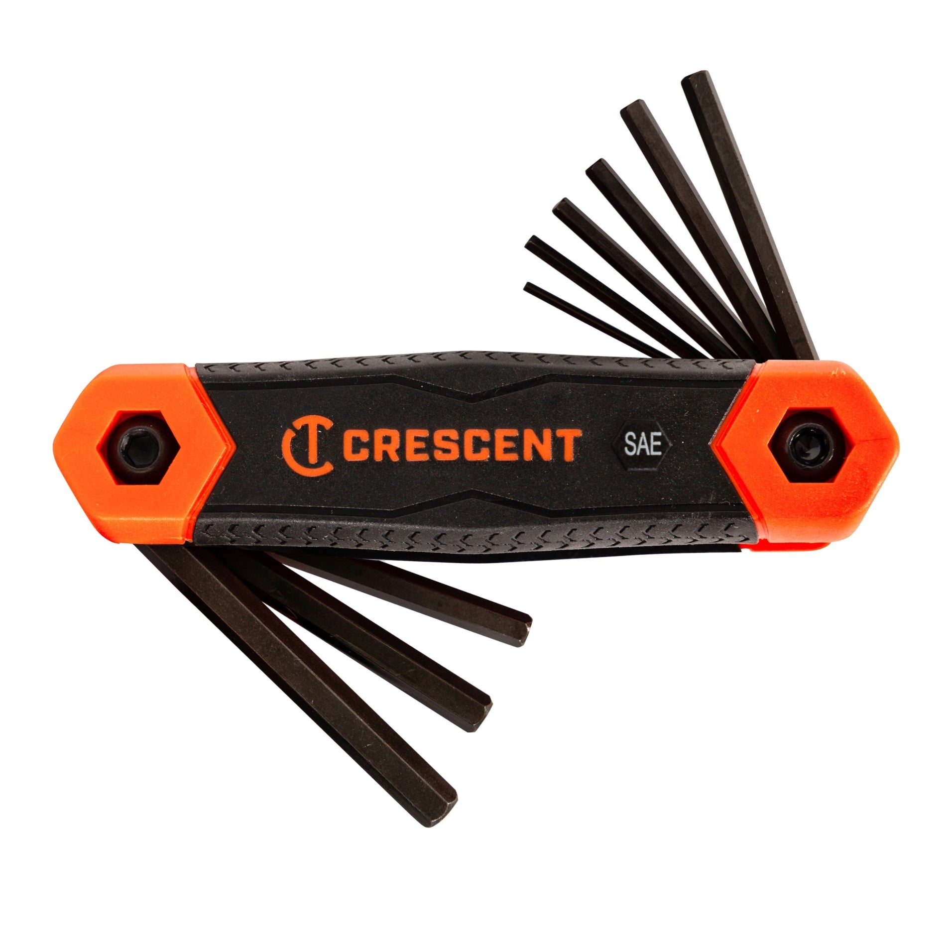 Crescent 9Pc Folding SAE Hex Dual Material Key Set | Accent Tools