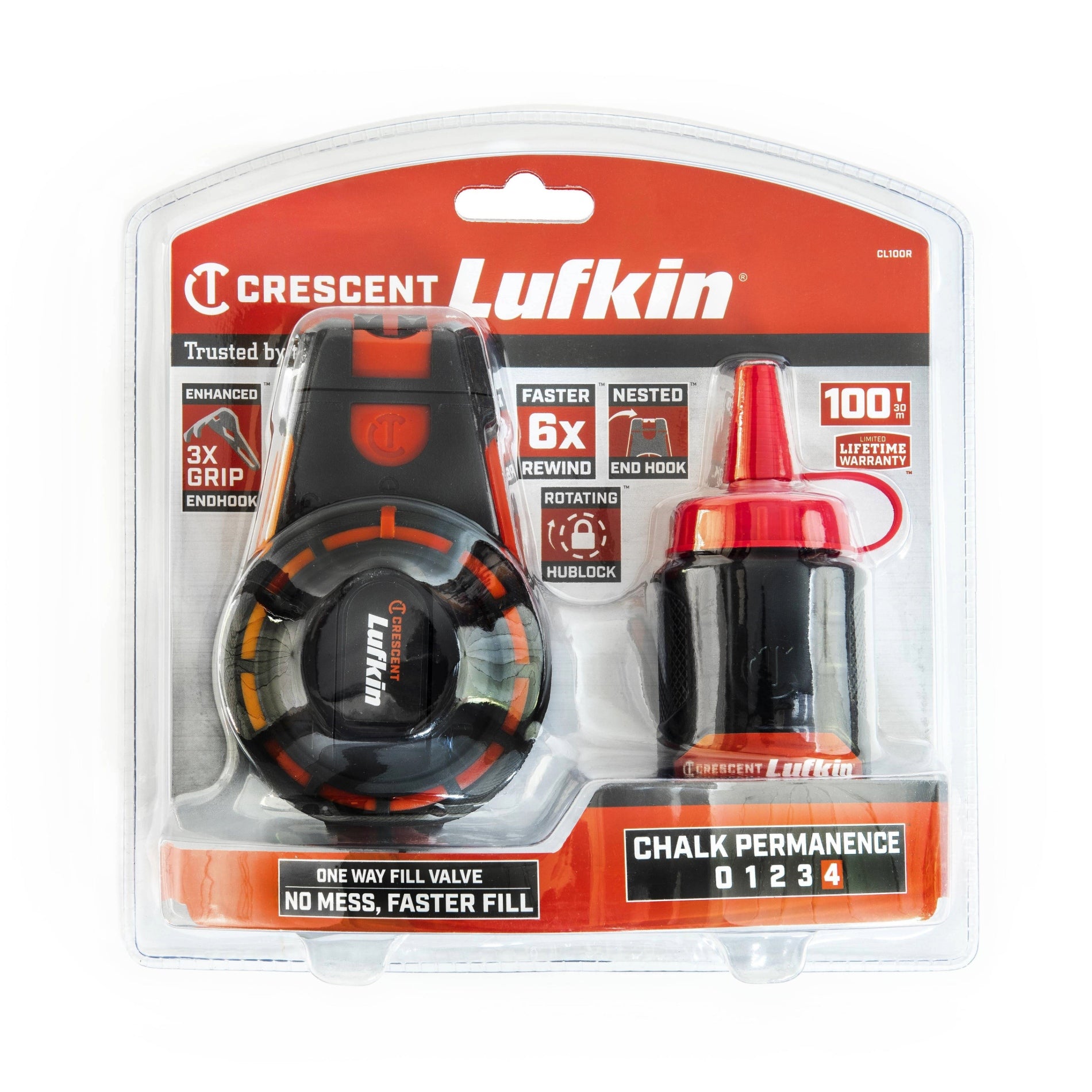 Crescent 30m Overmold Reel w/ 85g/3oz Red Chalk | Accent Tools
