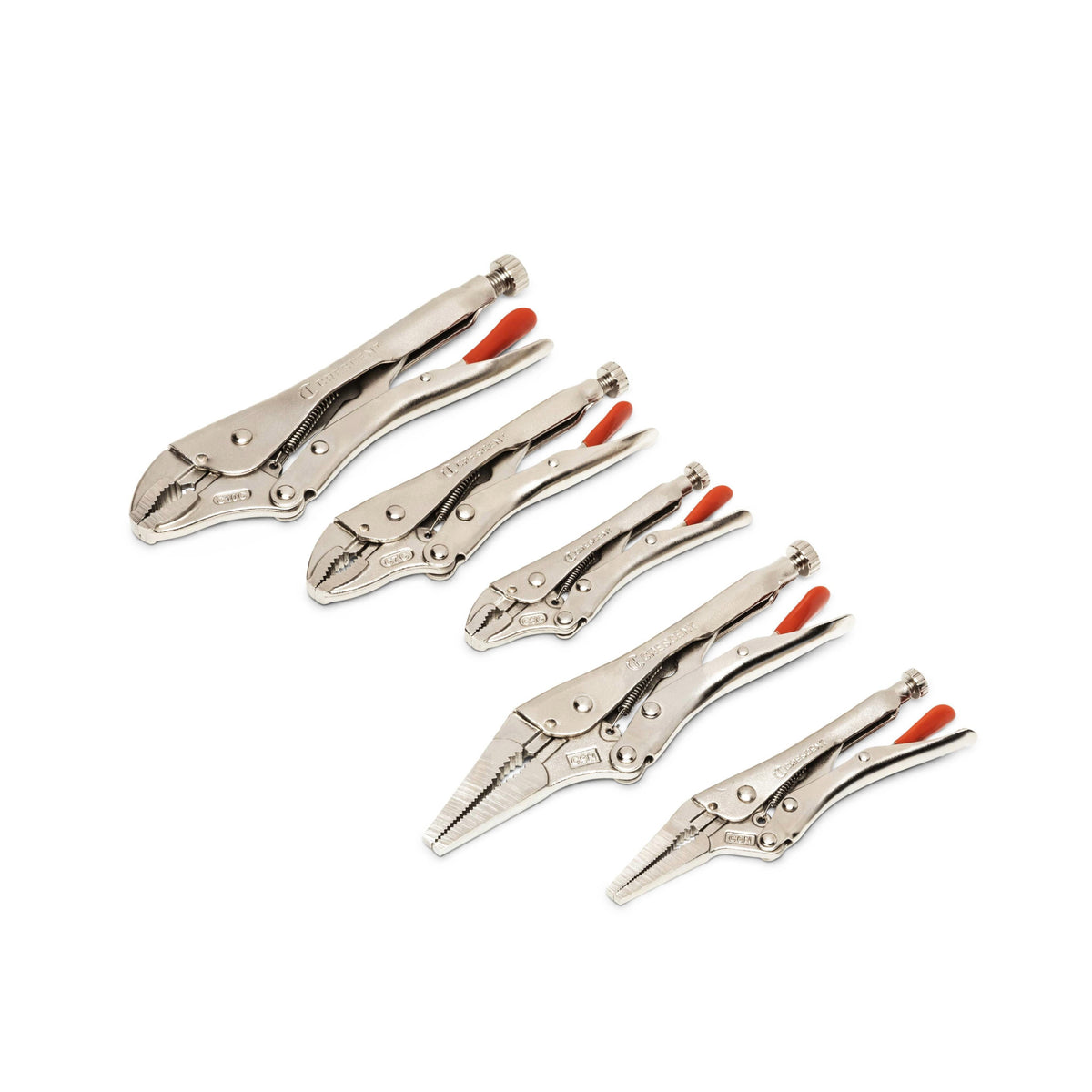Crescent 5Pc Curved & Long Nose Locking Plier Set | Accent Tools