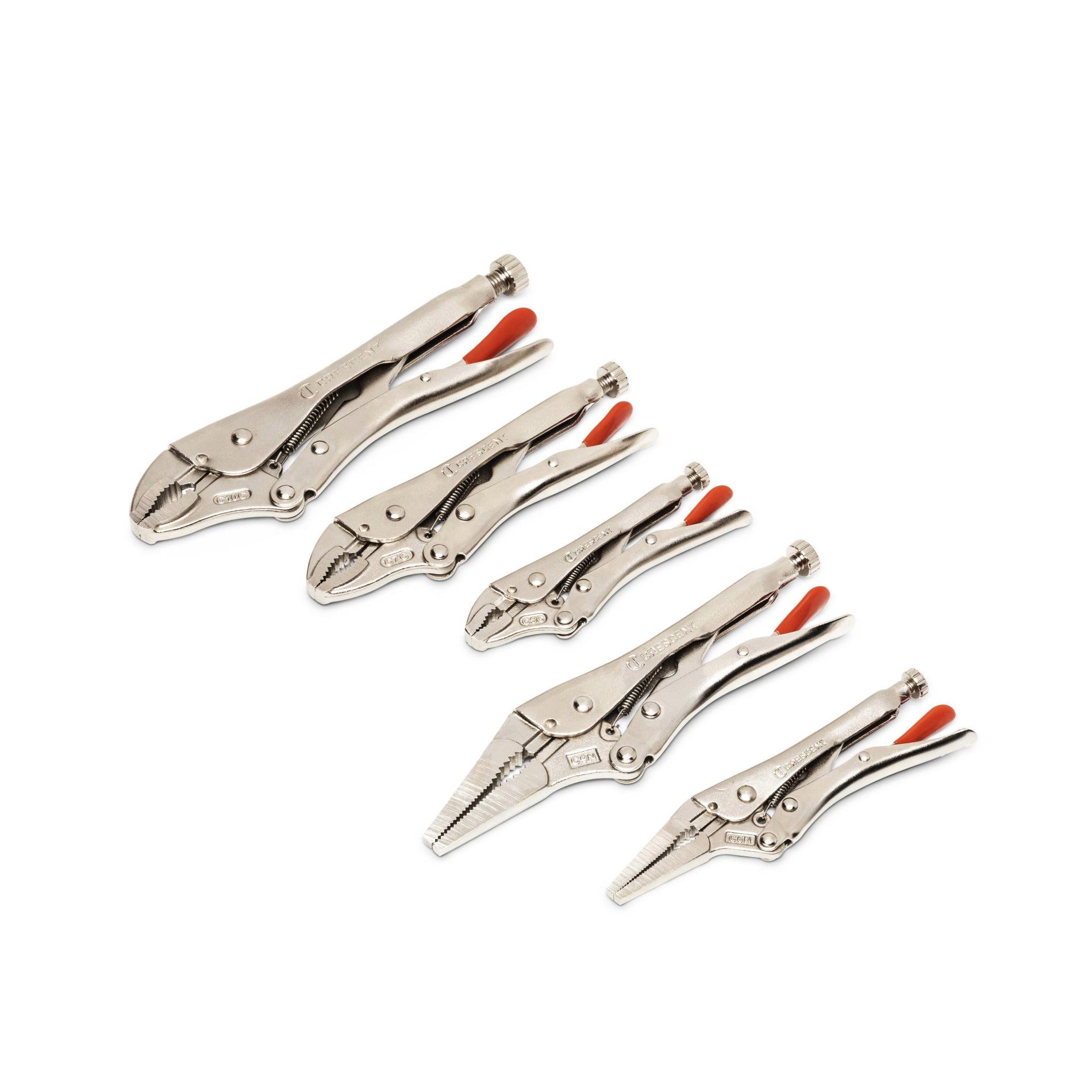 Crescent 5Pc Curved & Long Nose Locking Plier Set | Accent Tools