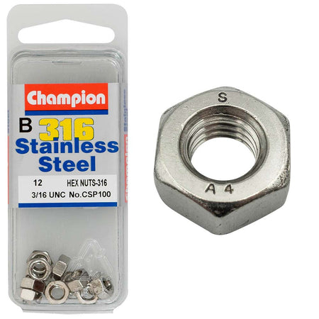 Champion UNC Hex Nut - 316/A4 (C) - ISL_CSP100
