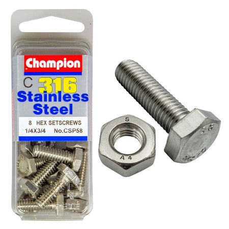 Champion UNC Hex Set Screw 316/A4 (C) 1/4in - ISL_CSP58