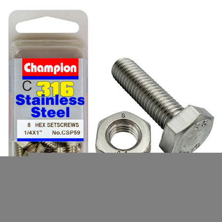 Champion UNC Hex Set Screw 316/A4 (C) 1/4in - ISL_CSP59