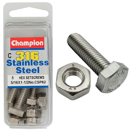 Champion UNC Hex Set Screw 316/A4 (C) 5/16in - ISL_CSP62