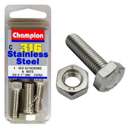 Champion UNC Hex Set Screw 316/A4 (C) 3/8in - ISL_CSP63