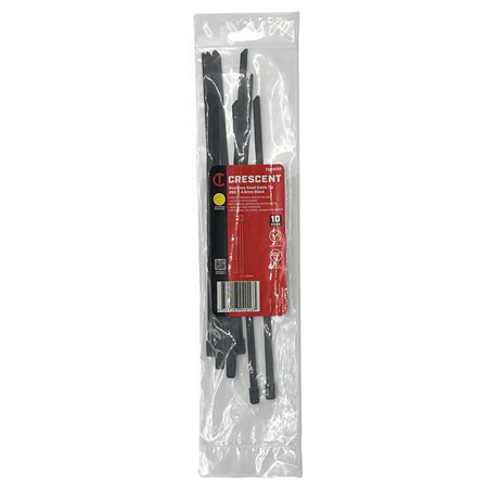 Crescent 10Pc 200x4.6mm 316SS Black Stainless Steel Cable Ties | Accent Tools
