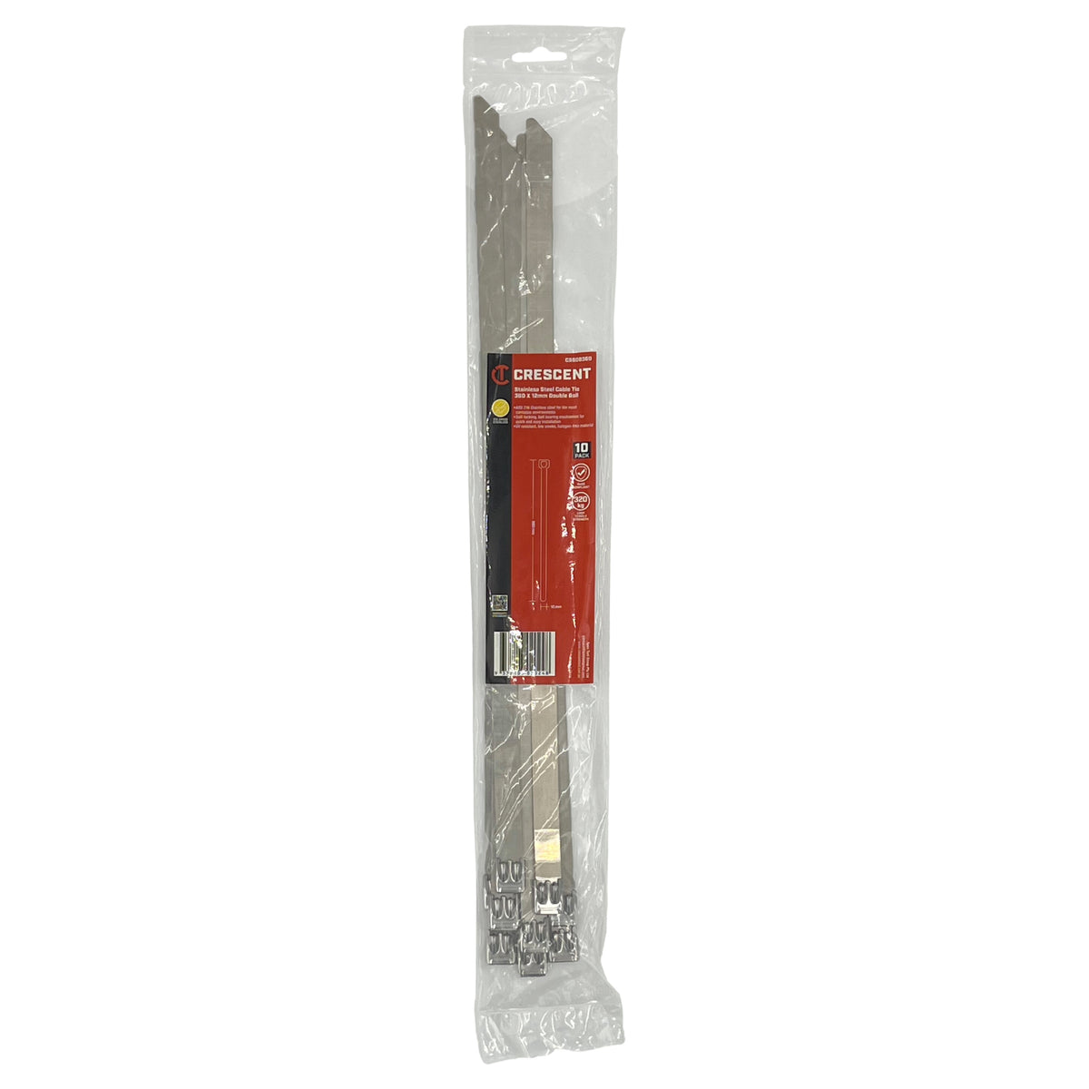 Crescent 10Pc 360x12mm 316SS Double Ball Cable Ties | Accent Tools