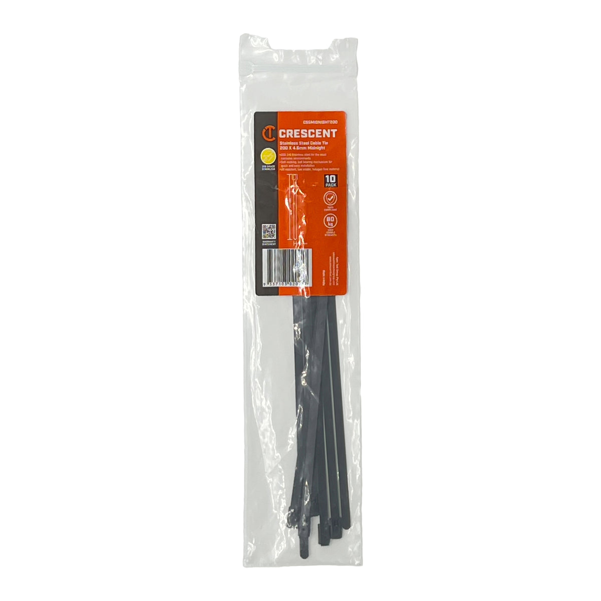 Crescent 10Pc 200x4.6mm Midnight Fencing Ties | Accent Tools