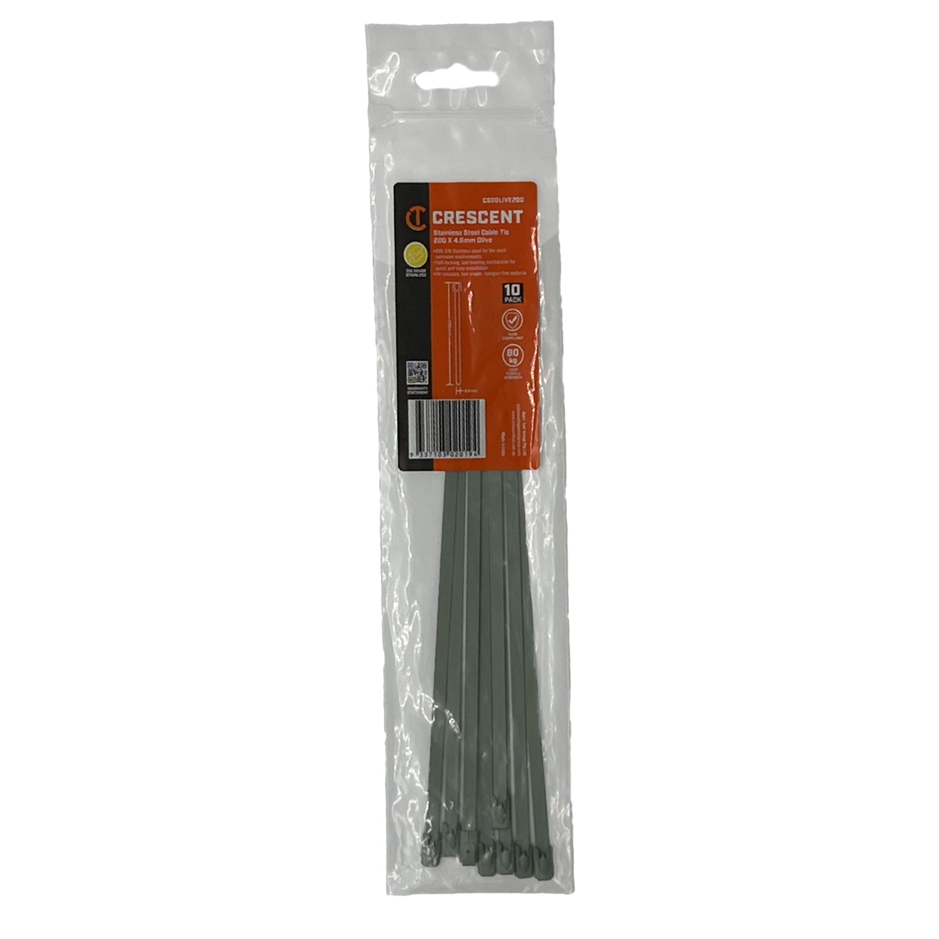Crescent 10Pc 200x4.6mm Olive Fencing Ties | Accent Tools