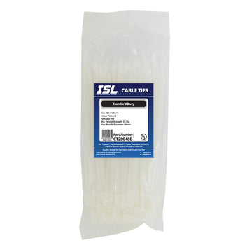ISL 200 x 4.8mm natural nylon cable ties pack of 100