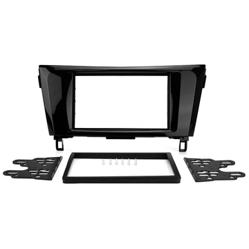 Fitting kit double din fascia Nissan X-Trail Qashqai gloss black