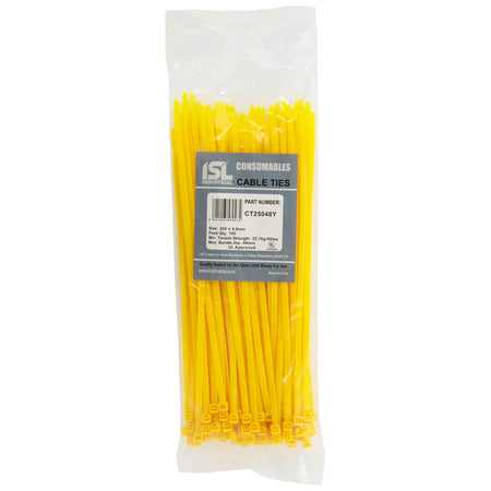 ISL Nylon Cable Tie - Yellow - 100pk - ISL_CT25048Y