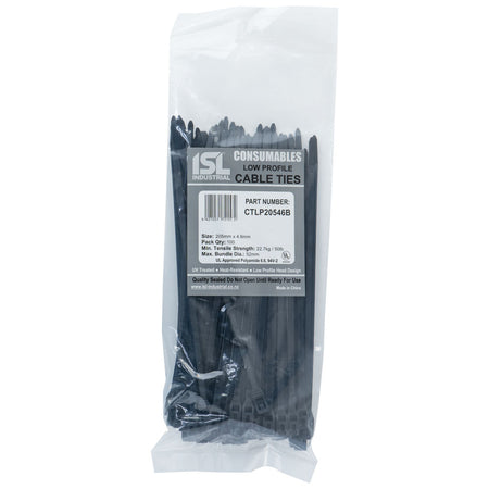 ISL Low Profile Cable Tie - UV Blk - 100pk - ISL_CTLP20546B