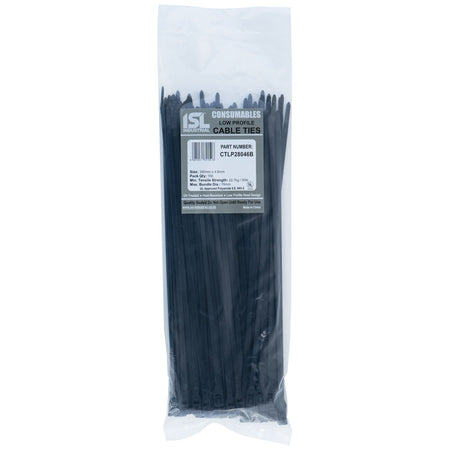 ISL Low Profile Cable Tie - UV Blk - 100pk - ISL_CTLP28046B